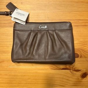 Brown coach wristlet NWT